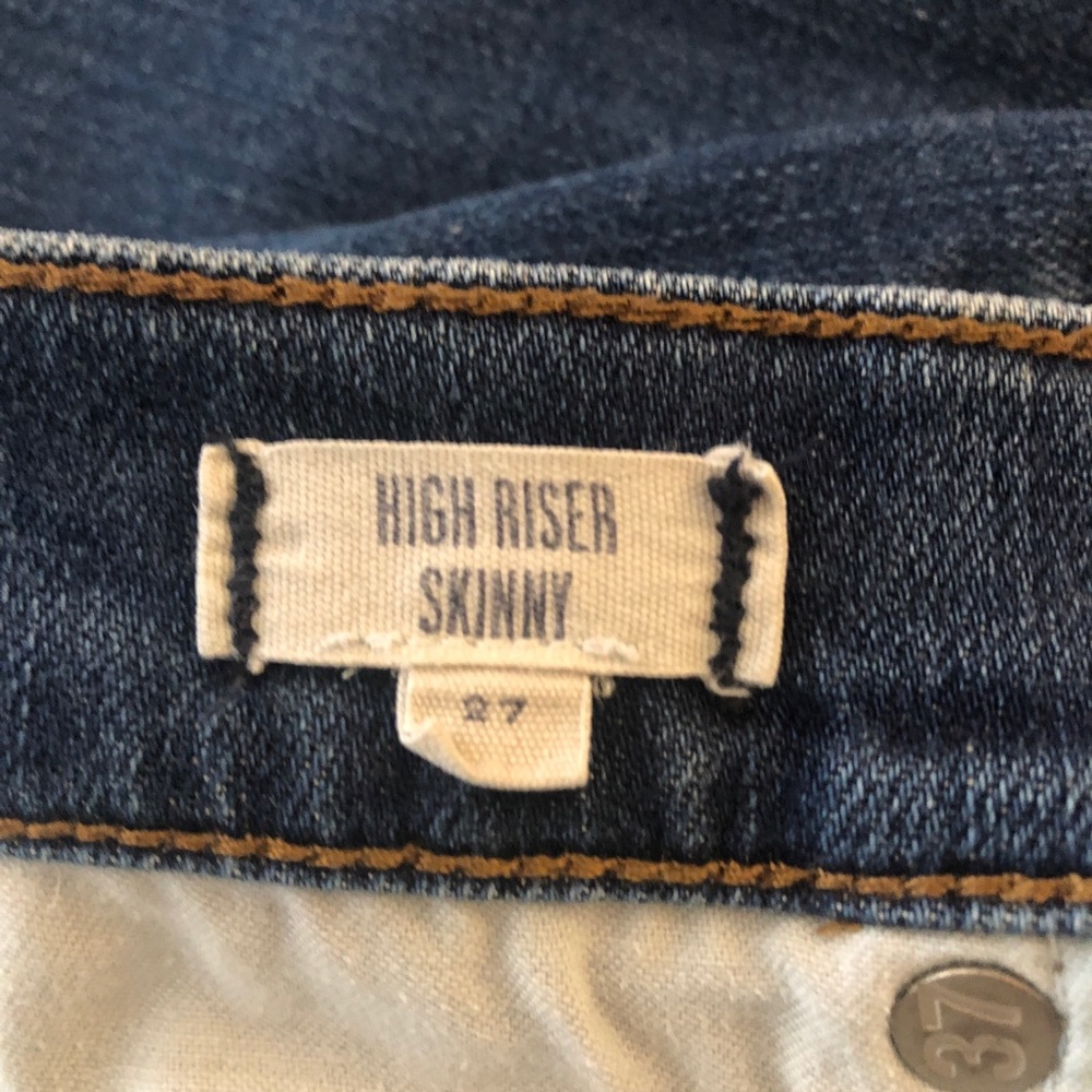 Madewell High Riser Skinny Jean Stretch Medium Wash Raw Hem - Picture 6 of 8